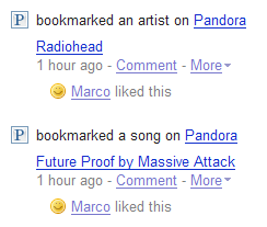 Pandora on FriendFeed