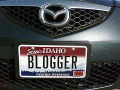 blogger license plate on my mazda 3