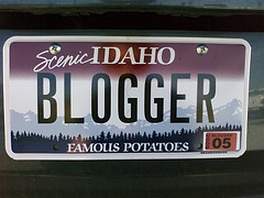 blogger license plate