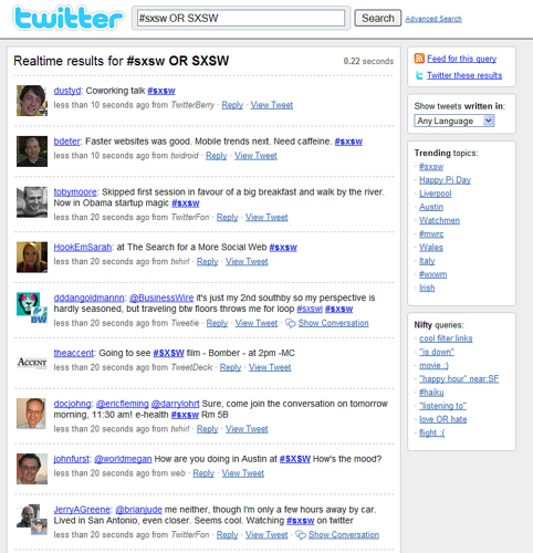 sxsw twitter search