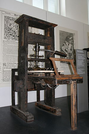 Printing press from 1811, photographed in Muni...